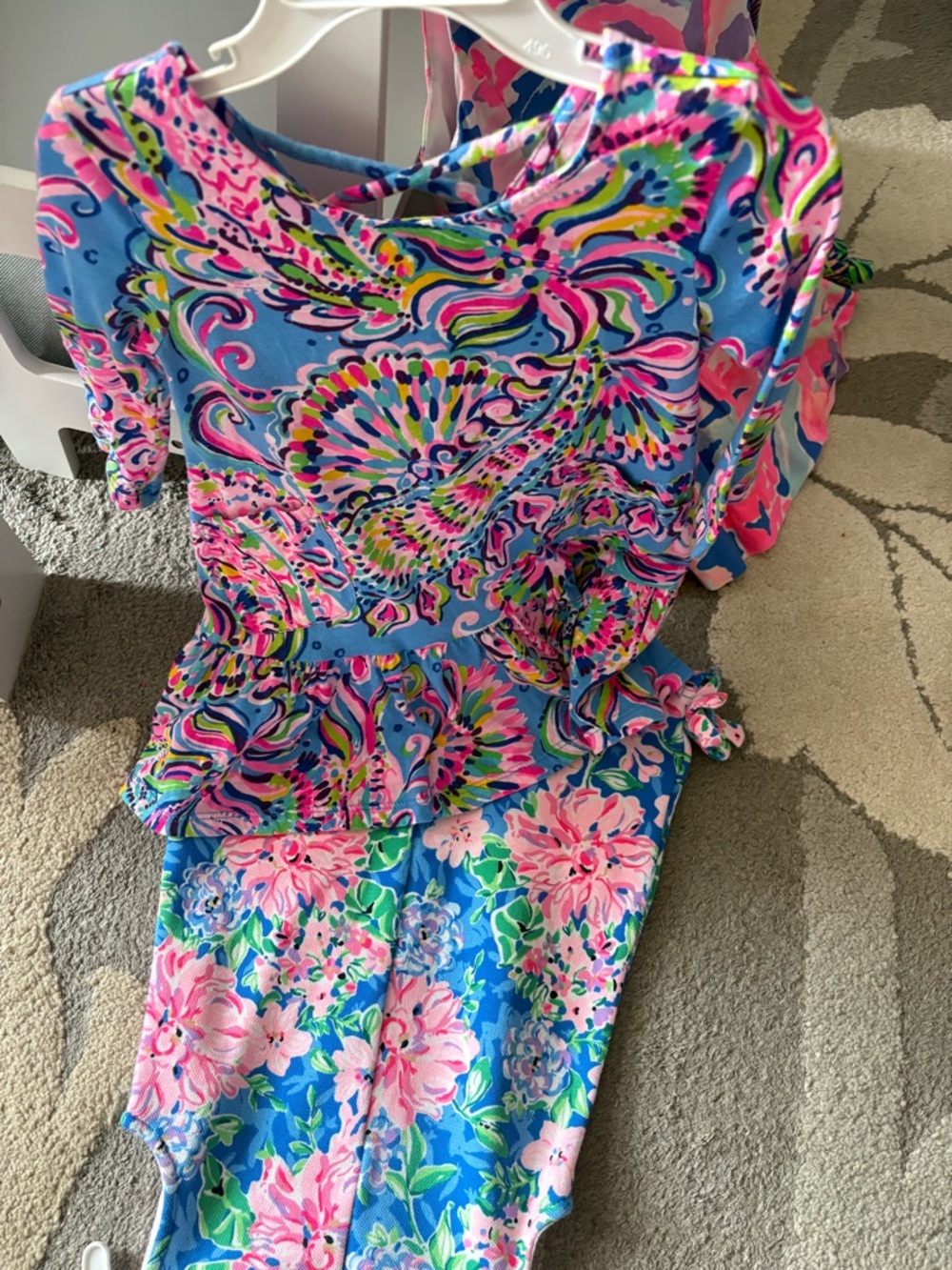 Lilly Pulitzer Toddler Girls Vibrant Pink & Blue Printed Sundress (5) - Picture 2 of 10